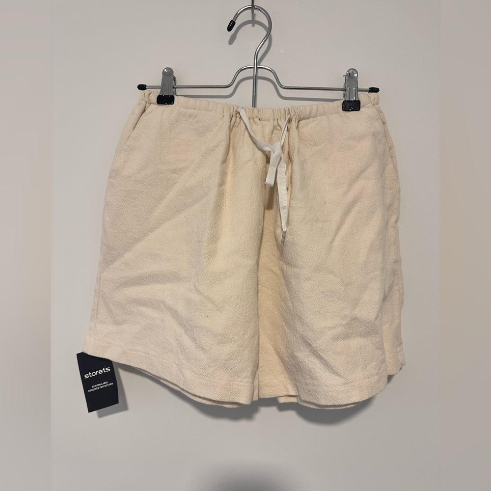 STORETS Kaleah Banding Shorts – Ivory | Size S/M | 100% Cotton | NWT